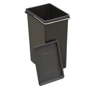 ARREGUI CBZ00682T Seau en plastique pour Poubelle de Recyclage | 11 L | Compatible avec Poubelle de Cuisine ARREGUI Basic, Top, Round, Ecoclas, Ecoclas Plus | Avec couvercle | noir