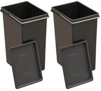 ARREGUI CBZ00682T Seau en plastique pour Poubelle de Recyclage | 11 L | Compatible avec Poubelle de Cuisine Basic, Top, Round, Ecoclas, Ecoclas Plus | Avec couvercle | noir (Lot de 2)