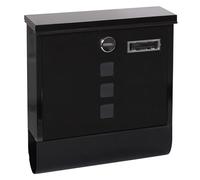ARREGUI Chance E7004 Boîte aux Lettres Individuelle en Acier avec Porte-journaux, Taille M (Format A4), Boîte aux Lettres avec Serrure Couverte, Porte-carte et Porte-journaux, Noir