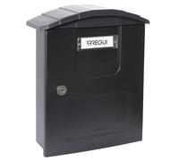 ARREGUI Costa E5304 Boîte aux Lettres en Plastique Robuste, Taille M (courrier Format A4 et Magazine), Boîte aux Lettres Murale, Anti-Pluie, Anticorrosion, Facile à Installer, Noir