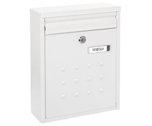ARREGUI Dime V1321 Boîte aux Lettres Individuelle en Acier, Taille M (Courrier Format A4, Magazine), Boîte aux Lettres Murale, Regroupable, Fond Étroit, Facile à Installer, Blanc