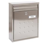 ARREGUI Dime V1327 Boîte aux Lettres Individuelle en Acier Inoxydable, Taille M (courrier A4, magazine), Boîte aux Lettres Murale, Regroupable, Fond Étroit, Anticorrosion, Facile à Installer, Inox