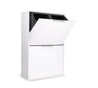 Arregui Ecoclas CR601-E Poubelle de recyclage en acier à 4 compartiments 4 x 17 l (68 L) Blanc
