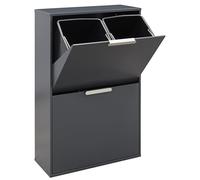 ARREGUI Ecoclas CR604-E Système de tri sélectif en acier, à 4 compartiments, pour la cuisine, 4 x 17 l (68 l), poubelle à 4 compartiments, seau intérieur amovible + poignée, armoire de recyclas, pour