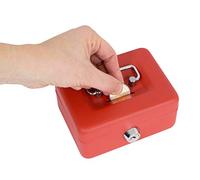 ARREGUI Elegant C9004 Caisse à monnaie et billets à clé pour ranger et transporter l'argent | Caisse en acier Tirelire avec fente pour pieces | Coffre fort portatif 12,5 cm de longueur | Couleur Rouge