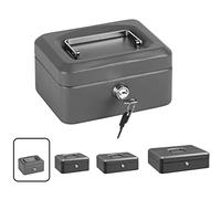Arregui Caisse à monnaie Elegant C9216 – Acier, à clé, compartiment pièces, 15 cm, gris graphite