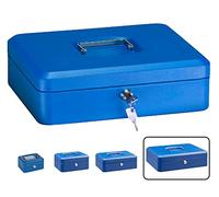 ARREGUI Elegant C9245 Caisse à monnaie et billets à clé pour ranger et transporter l'argent | Caisse en acier monnayeur et compartiment pieces | Coffre fort portatif 30 cm de large | Couleur Bleu