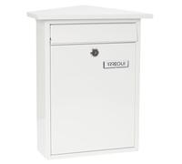 ARREGUI Home E5711 Boîte aux Lettres Individuelle en Acier, Taille M (Courrier Format A4, Magazine), Boîte aux Lettres Murale au Fond Étroit, Anti-Pluie, Facile à Installer, Blanc