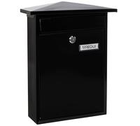 ARREGUI Home E5714 Boîte aux Lettres Individuelle en Acier, Taille M (Courrier Format A4, Magazine), Boîte aux Lettres Murale au Fond Étroit, Anti-Pluie, Facile à Installer, Noir