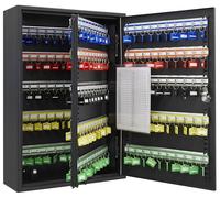 ARREGUI PL200EN Armoire à clés 200 Crochets réglable | Boite Murale Verrouillage electronique IP65 à Code programmage | Placard Murale pour Rangement de 200 clefs | 55 x 38 x 14 cm | Noir