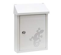 ARREGUI Smart Graphic E5721-SAL Boîte aux Lettres en Acier avec Sérigraphie Décorative « Salamandre », Taille S (Courrier Format A5), avec Fente Arrière, Facile à Installer, Blanc