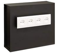 ARREGUI Socket 23000W-S2 Coffre-fort invisible prise de courant | Coffre fort secret à cacher derrière 4 prises electriques murales | Boite de rangement camouflée objets de valeur | 35x40x13 cm | 15L