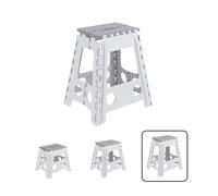 ARREGUI TB-045-GB Tabouret Pliant | Marchepied pour Adultes et Enfants | Escabeau Pliant | Tabouret marchepied Enfant | pour Cuisine, Salle de Bain, Camping | 45 cm Hauteur | Blanc et Gris
