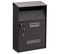 ARREGUI Up D-2006/N Boîte aux Lettres Individuelle en Acier, Taille S (Courrier Format A5), Petite Boîte aux Lettres Murale, Fenêtres Transparentes, Facile à Installer, Noir