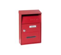 ARREGUI Up D-2006/R Boîte aux Lettres Individuelle en Acier, Taille S (Courrier Format A5), Petite Boîte aux Lettres Murale, Fenêtres Transparentes, Facile à Installer, Rouge
