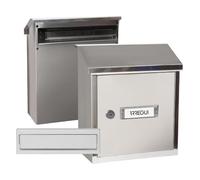 ARREGUI V4037 Pack Bouche d'entrée + Boîte aux Lettre en Acier Inoxydable pour Porte, Mur et Portail, Fente de 23 x 3 cm, Taille S (Courrier A5) Résistant aux intempéries, Installation Facile, INOX