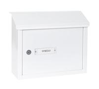 ARREGUI V4061 Boîte aux lettres en aluminium pour porte, mur et portail, Boîte aux lettres intérieure avec fente de 33 x 4 cm, Taille M (Courrier A4), Anticorrosion, Installation facile, Blanc