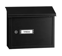 Arregui - V4064 Boîte Aux Lettres En Aluminium Pour Porte, Mur Et Portail, Boîte Aux Lettres Intérieure Avec Fente De 33 X 4 Cm, Taille M (courrier A4), Anticorrosion, Installation Facile, Noir