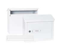 ARREGUI V4081 Pack Bouche d'entrée + Boîte aux lettre en acier pour porte, mur et portail, Fente de 32,5 x 3 cm, Format A4, Blanc