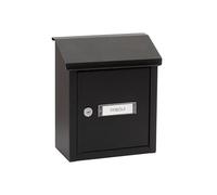 ARREGUI V4094 Boîte aux lettres en acier pour porte, mur et portail, Boîte aux lettres intérieure avec fente de 23 x 4 cm, Taille S (Courrier A5), Résistant aux intempéries, Installation facile, Noir