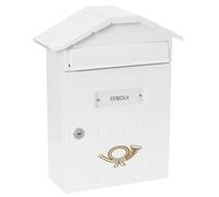 ARREGUI Villa E5001 Boîte aux Lettres Individuelle en Acier, Taille M (Courrier Format A4, Magazine), Boîte aux Lettres Murale de Grosse épaisseur, Anti-Pluie, Facile à Installer, Blanc