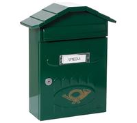 ARREGUI Villa E5003 Boîte aux Lettres Individuelle en Acier, Taille M (Courrier Format A4, Magazine), Boîte aux Lettres Murale de Grosse épaisseur, Anti-Pluie, Facile à Installer, Vert
