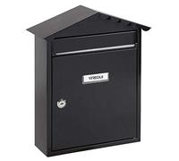 ARREGUI Visit E5744 Boîte aux Lettres en Acier, Taille M (Courrier Format A4, Magazine), Boîte aux Lettres individuelle, Boîte aux Lettres Murale, Anti-Pluie, Facile à Installer, Noir