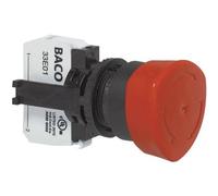 Arrêt d'urgence collerette plastique, noir rouge décrochage par rotation BACO L22ED01D 1 pc(s)