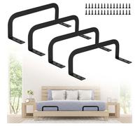 Arrêt matelas - PZCC - Lot de 4 - Métal robuste - Noir mat - Pour matelas 10-30 cm