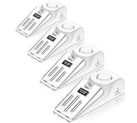 Arrêts de Portes, Cale Porte Sol sans Fil Wedge 120 dB Sirène Cambrioleur Système d'alarme pour Hôtel Sécurité Maison Travel Lot de 4 Blanc