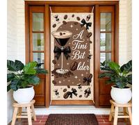 arricraft 1 Pc Polyester Bannière Housse de Porte, Cocktail Martini | 185x90cm Couverture Porte Toile de Fond Fond Photographique Decoration Anniversaire Porche Entrée Fête Décoration Intérieure