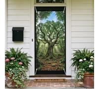 arricraft 1 Pc Polyester Bannière Housse de Porte, Forêt Naturelle Anciens | 185x90cm Couverture Porte Toile de Fond Fond Photographique Decoration Anniversaire Porche Entrée Fête Décoration Intérieure