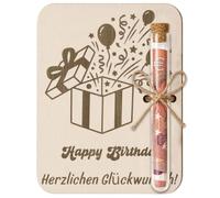 arricraft 4 Ensemble D'Emballage Permis de Conduire, 13x10cm Boîte Cadeau D'Anniversaire en Bois avec Carte Humoristique Tube à Essai et Enveloppe Papier Brun pour Décoration de Fête