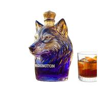 Arroopu Bouteille de whisky | Distributeur d'alcool anti-fuite - Statue d'art en forme de tête de chien, carafe à whisky, pour bourbon, tequila, brandy, fête de mariage, dîners, salon, étagère, bar