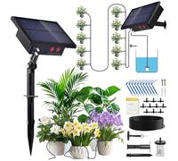 Arrosage automatique pour jardin solaire, kit arrosage goutte à goutte 10M tuyau arrosage supporte 10 Pots, programmateur arrosage automatique, irrigation plantes interieur/extérieur