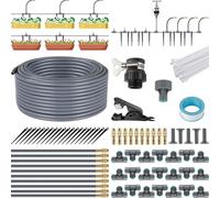 Arrosage goutte à goutte pour le jardin - Kit d'arrosage goutte à goutte 20 m - Arrosage automatique - Micro-Drip - Goutteurs réglables - Plastique - Upgrade 2025 - Blanc