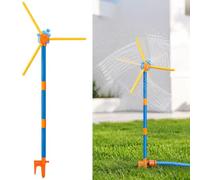 Arroseur à eau, rotation à 360°, arroseur d'eau, 140 cm, jouet aquatique de jardin avec 3 ailes et buses, arroseur circulaire pour extérieur, jardin, pelouse, été (A)