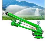 Arroseur À Impact avec Manomètre - Pulvérisateur D'irrigation À Bride 2 Pouces, Haute Pression 4-8 Bar Rotation 360° Portée 28-57 m Pistolet D'arrosage pour Ferme Pelouse Terrain De Sport