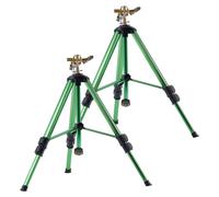 Arroseur à impact sur trépied, lot de 2, arroseurs sur trépied ultra-résistants avec tête en laiton et raccord G3/4", arroseur à 360 degrés pour une large surface, arroseur à hauteur réglable pour le