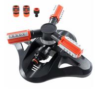 Arroseur automatique rotatif 360° 3 bras 12 buses ABS - lot de 4 pour pelouse jardin