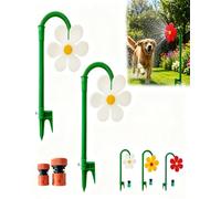 Arroseur Crazy Daisy Adapté Aux Chiens, Rotatif 360°, Convient Pelouses Jardins, Outil Pratique Refroidissement D'Irrigation Qui Apporte Plaisir Aquatique Animaux Compagnie Enfants (2pcs*Blanc)
