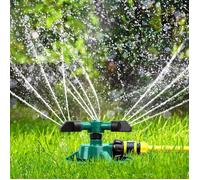 Arroseur de jardin oscillant - Arroseur d'eau réglable à 3 bras rotatif à 360 degrés - Arrosage des plantes de pelouse sur de