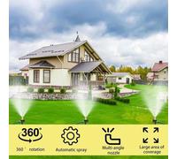 Arroseur de jardin pivotant à 360 degrés - Système d'arrosage automatique pour pelouse - Système d'économie d'eau réglable pour pelouse et plantes de jardin