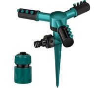 Arroseur de jardin rotatif à 360 ° - Arroseur d'arrosage réglable - Grandes surfaces - Avec 1 raccord de tuyau