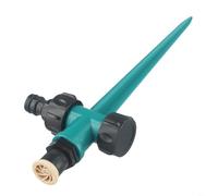 Arroseur de jardin rotatif multi-réglable avec buses de diffusion à 360 degrés, large couverture, distribution d'eau, piquet facile à installer pour l'irrigation de la pelouse, plastique (vert)