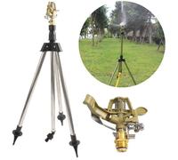 Arroseur de jardin rotatif - PZCC - Tête en alliage de zinc - Trépied réglable - Rotation 360° - Débit 8,3-21,7 L/min