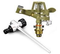 Arroseur Jardin Sprinkler Piquet de Terre Irrigation jusqu'à 24m 360° Embout pulvérisation irrigateur arroseur à impulsions Max. 450m²