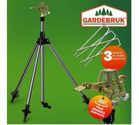 Arroseur jardin sprinkler trépied télescopique irrigation jusqu’à 24m 360° embout pulvérisation irrigateur arroseur à impulsions
