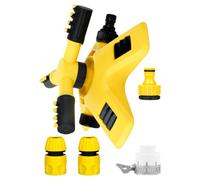 Arroseur Rotatif Automatique 1/2 Pouce Jaune Abs pour Jardin | Spray Direct et Oblique, Rotation 360 Degrés Hydraulique, Irrigation Pelouse, Raccord 1/2 Pouce