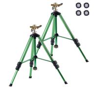 Arroseurs de pelouse - Arroseurs à impulsion sur trépied - Lot de 2 - Tête en laiton - Raccord G3/4 (env. 26,5 mm) - Arrosage à 360° - Hauteur réglable de 43 à 94 cm - Arroseurs circulaires